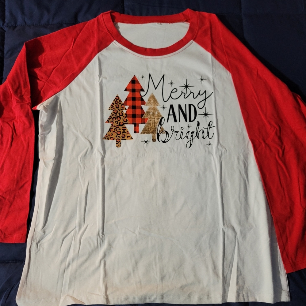 Christmas long sleeve size 2x red and white
